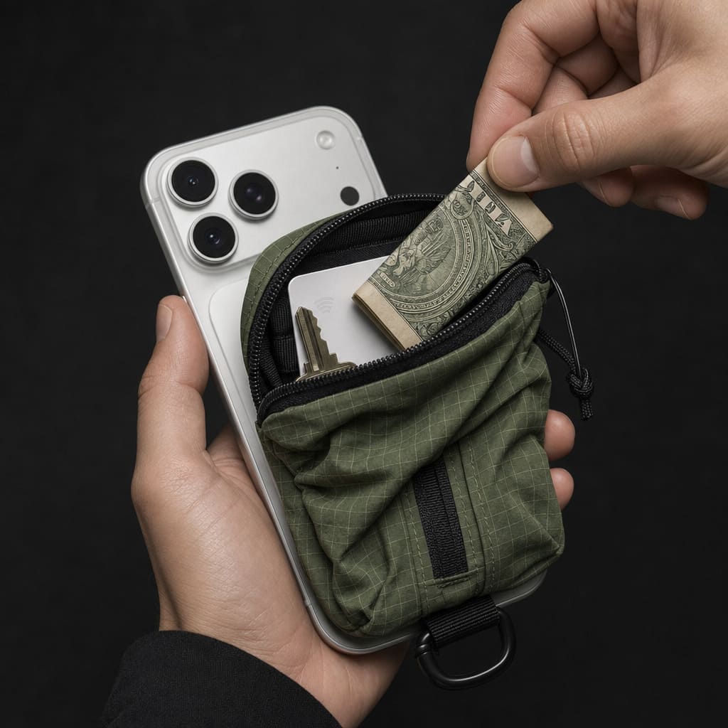 Nakd (pouch) — MagSafe Phone Pouch & Card Wallet · Snap-On Crossbody-Ready
