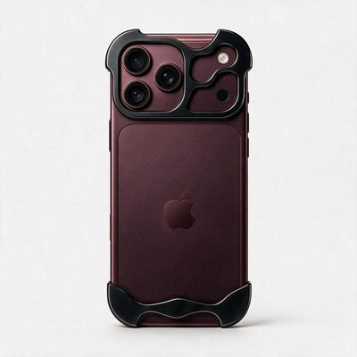 Jet Black Edge on a burgundy iPhone