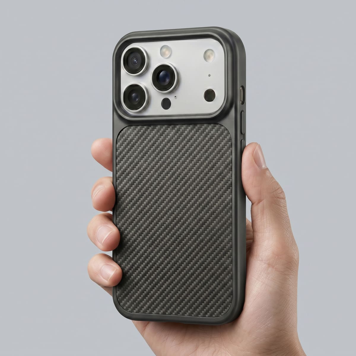 Nakd (carbon) — Slim Carbon-Weave iPhone Case · MagSafe Finish